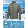 thumbnail image 3 of Little Donkey Andy Men's Waterproof Fleece Lined Jacket, Warm Windproof Golf Windbreaker With Pockets (Grey XL), 3 of 7