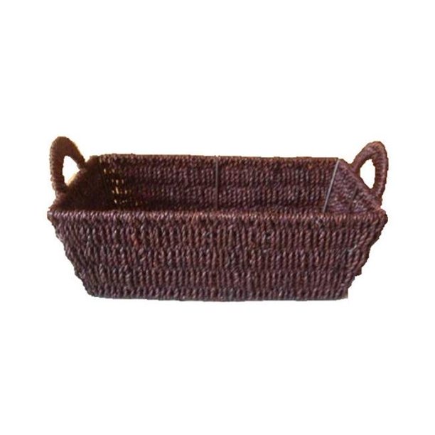 Rectangular Brown Seagrass Basket With Handles