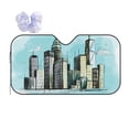thumbnail image 1 of XMXY Car Sun Shade Windshield, Skyscraper Graffiti Automotive Front Window Sun Visor for Cars SUV Trucks, Medium Size, 1 of 8