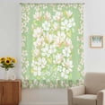thumbnail image 2 of Spring Floral Sheer Curtains 54" Long, Watercolor Orchid Flowers Leaves Botanical Green Light Filering Curtains, Breathable Simi Curtain Privacy Drapes for Kitchen Bathroom Small Window Treatment, 2 of 9