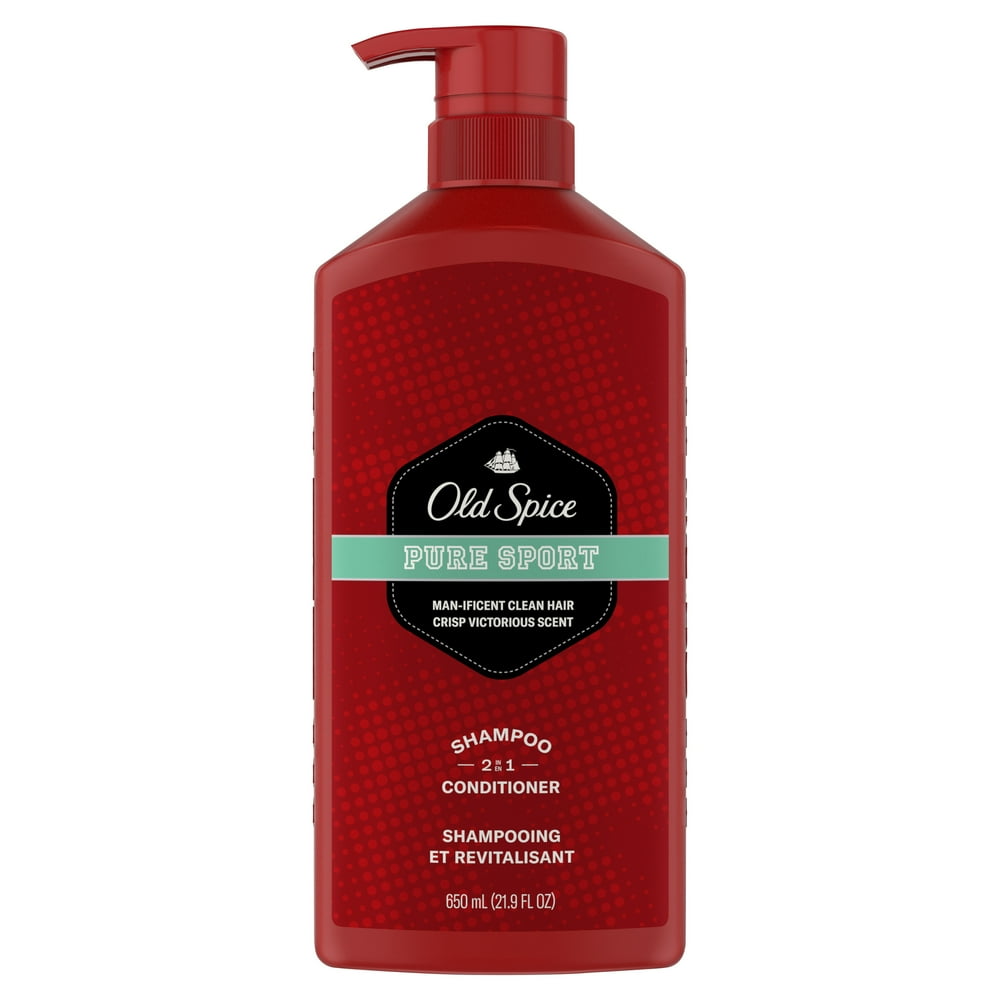 Old Spice Mens 2 in 1 Shampoo and Conditioner, Pure Sport, 22 fl oz