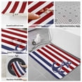 thumbnail image 6 of Anchor Red Bath Mat 3 Piece Bathroom Rug Set, Modern Navy Blue White Striped Nautical Non Slip Bath Rug Contour Mat and Toilet Lid Cover, Absorbent Shower Mats Soft Bath Rugs and Mats Sets, 6 of 8