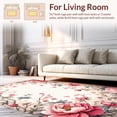 thumbnail image 2 of Flatwoven High Traffic Area Rug, Enchanted Garden Floral Design With Intricate Blossom Motifs, Non Slip, Stain Resistant, Washable Area Rugs for Living Room, Bedroom(Pink, 5X7), 2 of 8