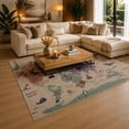 thumbnail image 3 of Gelasgo World Map Animal Velvet Area Rug, Educational Geography Decorative Carpet, Soft Indoor Floor Mat for Kids Room Nursery Classroom Playroom Home Decor, 3 of 5