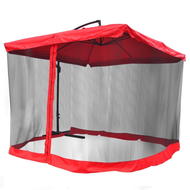 Yescom 9 Red Outdoor Patio Rotation Offset Umbrella W Aluminum Tilt 200g Pa Cover Mosquito Net Walmart Com Walmart Com