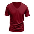 thumbnail image 4 of Fanxing Mens V Neck White T Shirts Under $10 Wine Slim Fit Casual Tees Gym to Streetwear L, 4 of 8