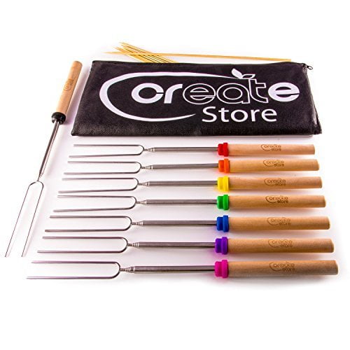 Marshmallow Roasting Sticks Set of 8 Telescoping Forks Smores Hot Dog