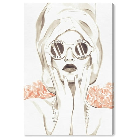 Runway Avenue Fashion and Glam Wall Art Canvas Prints 'Bath Bomb Beauty' Portraits - White, Orange