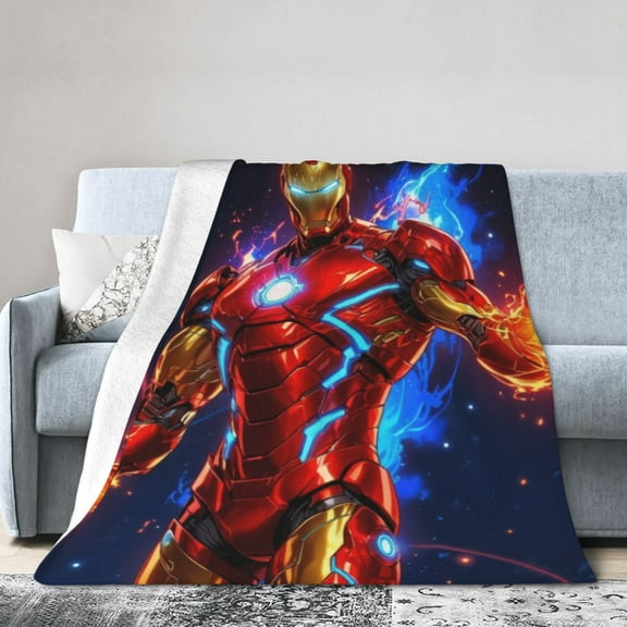 Iron Man Throw Blanket Kids Plush Blanket Ultra-Soft Micro Flannel Fleece Blanket for Bedding Sofa Travel 30"x40"
