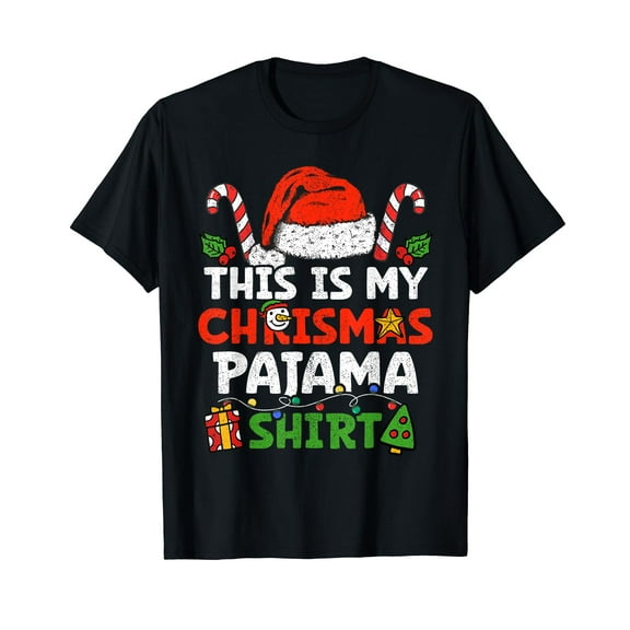 This Is My Christmas Pajama Shirt Funny Xmas Family Holiday T-Shirt