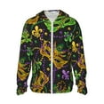 thumbnail image 2 of Uemuo Mardi Gras Surface Pattern Women's Full Zip UPF 50+ Sun Protection Hoodie Jacket Long Sleeve Sun Shirt Hiking Outdoor Performance with Pockets-3X-Large, 2 of 9