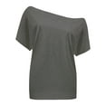 thumbnail image 2 of Women's Casual Off The Shoulder Tops Short Sleeve T Shirts Loose Summer Blouse Shirt, 2 of 5