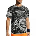 thumbnail image 2 of T Shirt For Men Liquid Black And White Sports Beach Elegant Marble Funny Harajuku Tshirt For Man Des, 2 of 7