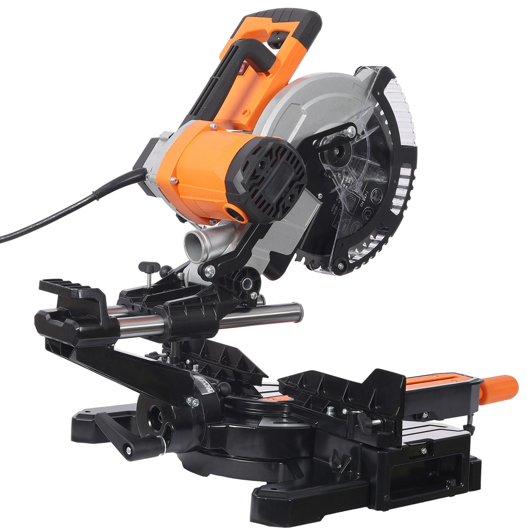 S-HOME 10" Dual Bevel Sliding Miter Saw with LED & Table, 48T, 2-Speed, 15A, 3.5"x13" Cut