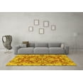 thumbnail image 3 of Ahgly Company Machine Washable Indoor Round Oriental Yellow Traditional Area Rugs, 5' Round, 3 of 4
