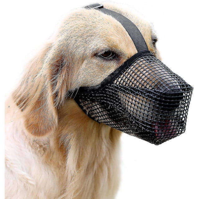Bozal de perro WEIHJMXG de malla suave con correa ajustable