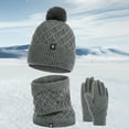 thumbnail image 2 of CSChome Hat Scarf Gloves Set Winter Hat Scarf Set - 3 Pcs Unisex Thick Warm Elastic Non-Slip Windproof, 2 of 7