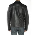 thumbnail image 4 of Mens Black Coat Luciano Natazzi Lambskin Leather Designer, 4 of 6