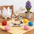 thumbnail image 4 of JeashCHAT Easter Bunny Decorations, Easter Gifts, Wooden Rabbit Riding Bicycle Tabletop Centerpiece, Cute Bunny Figurine for Spring Easter Party Home Mantel Decor, Orange, 4 of 7