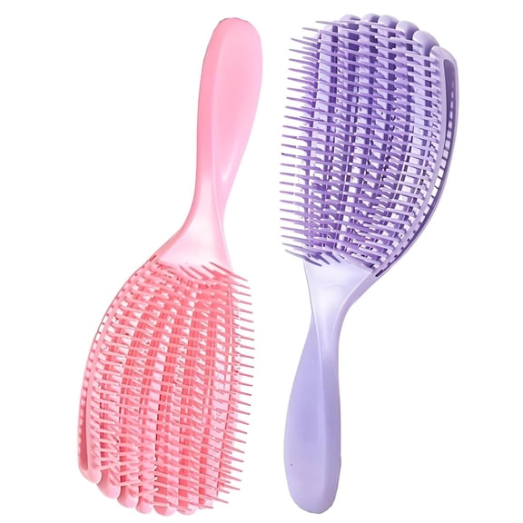 OPALESQUE 2pcs Detangling Hair Brush, Curly Hair Brush, Vented Styling Brush for Wet & Dry Hair - Eliminates Tangles, Anti Static, Reduces Breakage, Bounce Curl Hairbrush for Women Men Girls and Kids