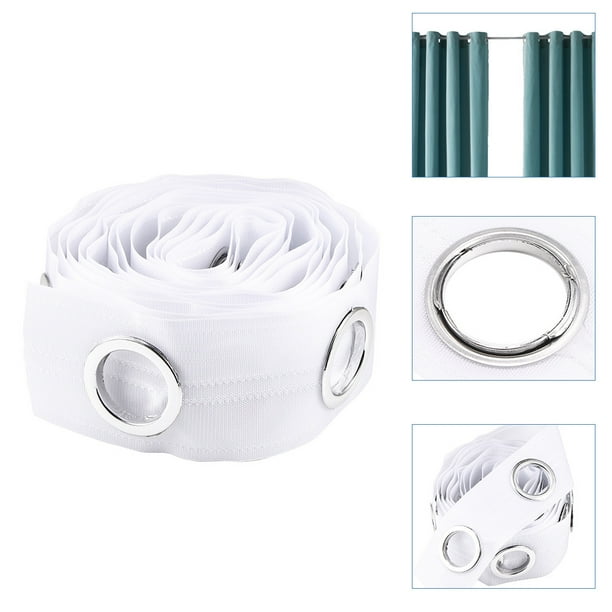 Ojales de cinta con ojales para cortinas, tira de ajuste de cortina, cinta superior con ojales, gancho plisado, accesorios para cortinas, 5 m, color blanco ZefeiWu 8390612567674