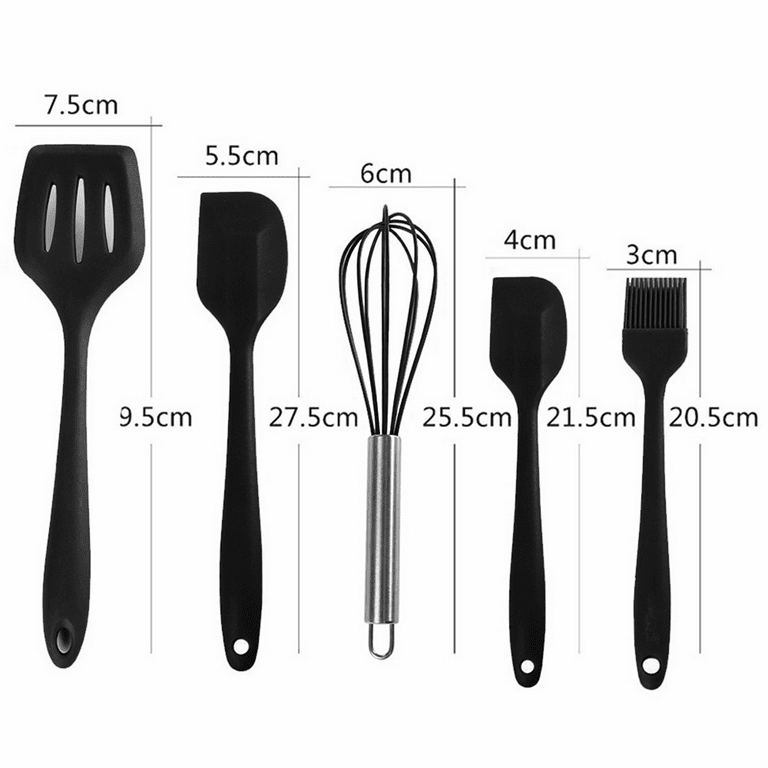  Measuring Cups Set with Leveler,Rubber Spatulas of 5 Silicone  Heat Resistant Cooking Utensils Set for Nonstick Cookware, Kitchen Baking  Decorating Supplies Frosting Spatula Set for Cake Turntable: Home & Kitchen