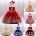 thumbnail image 3 of Vestido de novia para bebé, vestido de princesa para niña, vestido de princesa de encaje esponjoso con lazo para niña, 3 of 6