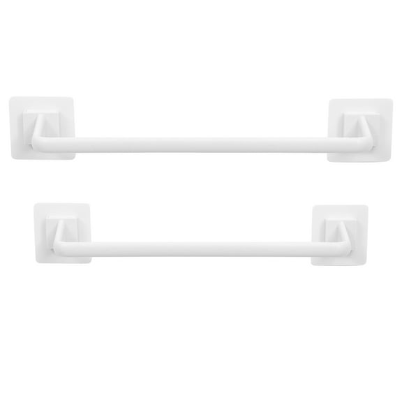 LEORX 2Pcs Nail Free Plastic Bathroom Towel Holder with Space Saving Wall Mount