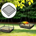 thumbnail image 4 of MUAXDA Hanging Bird Feeder Tray, Metal Mesh Platform Seed Feeder with Durable Chains for Outdoors Garden Great for Attracting Birds, 4 of 7