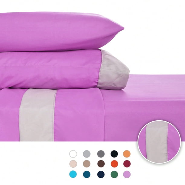 Juego de Sábanas Individual 2800 Hilos Extra Suave Premium Cenefa Europea Soft Nature