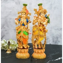 DevineSoul Marble Dust 15 Inches Radha Krishna Murty for Home Temple and Pooja II Radha Krishna Idol for Gifting