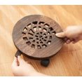 thumbnail image 3 of Wood Plant Caddy Heavy Duty Rolling Planter Dolly With Rotating Casters Movable Flower Pot Stand Round Plant Rack With Lockable Wheels ( ), 3 of 9