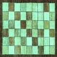 thumbnail image 1 of Ahgly Company Indoor Square Abstract Turquoise Blue Modern Area Rugs, 7' Square, 1 of 4