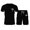 Black, variant on Men's Summer Tracksuit Plus Size Short Sleeve O Neck Casual Color Block Drawstring Waist Set,Black,L
