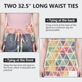 thumbnail image 6 of Multi Color Triangle Checkered Pattern Apron-Garden Aprons for Women with Pockets-Cotton Linen Waterproof Kitchen Cooking Gardening Aprons Adjustable for Kitchen,Cooking,BBQ and Salon 33x27 Inch, 6 of 7