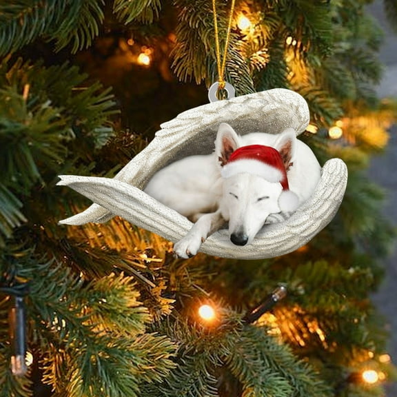 YOHAVEN Christmas Dog Ornament Pendant, Acrylic Holiday Tree Decorations for Indoor Outdoor Home Wall Car Ceiling Door Xmas Party Holiday Decor
