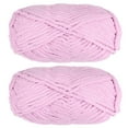 thumbnail image 1 of 2Madejas Chenilla Hilo Terciopelo Manta Hilo 2x100g/7.1oz 6 Súper Voluminoso Poliéster Suave Tejido para Ganchillo Tejedura Bolsos Bufanda Sombrero, Claro Morado, 1 of 7