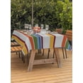 thumbnail image 4 of 60x120 Inch Outdoor Tablecloth with Umbrella Hole Zipper Rectangle Orange Blue Striped Rectangular Tablecloths Outside Waterproof Farmhouse Vintage Stripe Patio Table Cloth Cover for Picnic Party, 4 of 8