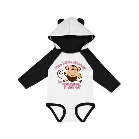 

Inktastic Little Monkey Girl 2nd Birthday Gift Baby Girl Long Sleeve Bodysuit