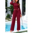 thumbnail image 4 of Conjunto de 2 Piezas para Mujer PRETTYGARDEN Top Corto de Manga Larga y Pantalones Anchos, 4 of 8