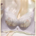 thumbnail image 4 of HBGVBA Push Up Bras for Women V Neck Thin Strap Floral Print Lace Colorblock Comfortable Bra, 4 of 4