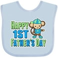 thumbnail image 3 of Inktastic Happy 1st Fathers Day with Monkey in Blue Boys Baby Bib, 3 of 4
