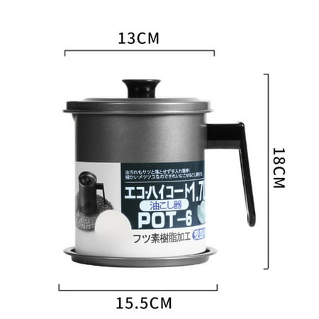 

Stainless Steel Oil Strainer Bacon Grease Storage Container with Removable Fine Filter With Lid Oil Bottle Kitchen New