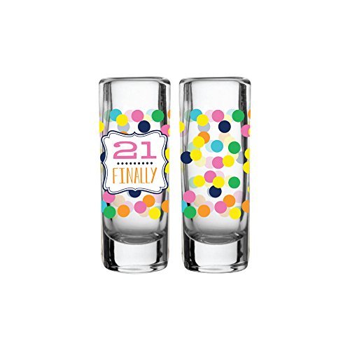 "21 Finally" Birthday Bash Shot Glass Set of 2