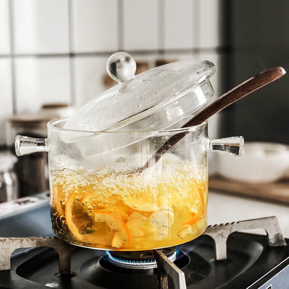 Heat Resistant Soup Pot Glass Cooking Pot Transparent Stew Pot Pan