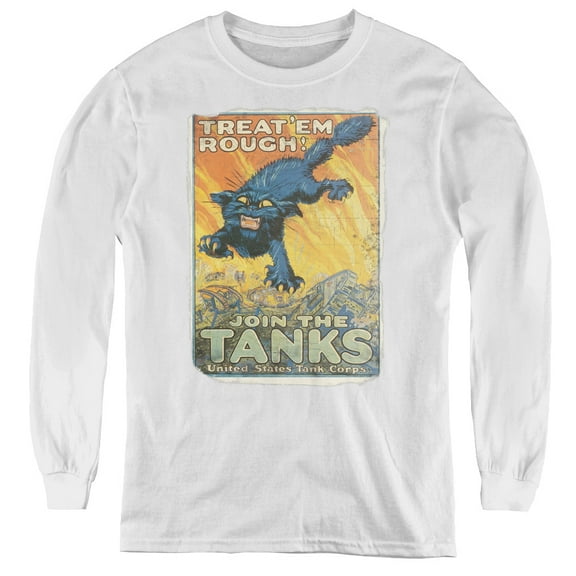 Army Treat Em Rough Youth Long Sleeve T-Shirt Tee White
