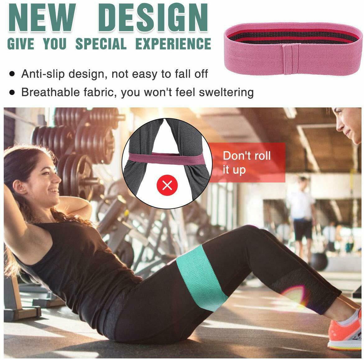 Fabric Resistance Bands Heavy Duty Booty Band Set Glute Hip Circle Non Slip NEW 