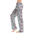 thumbnail image 2 of WTOBBY Women's Soft Plush Christmas Snowflake Tree Print Pajama Bottoms - Festive Holiday Sleepwear with Warm Fleece Lining for Winter Home Lounge and Casual Wear,Light Blue M, 2 of 5