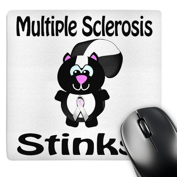 3dRose, Multiple Sclerosis Stinks Skunk Awareness Ribbon Cause Design, MousePad