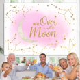 thumbnail image 4 of We Are Over The Moon Pink Star Baby Shower Backdrop, 4 of 5